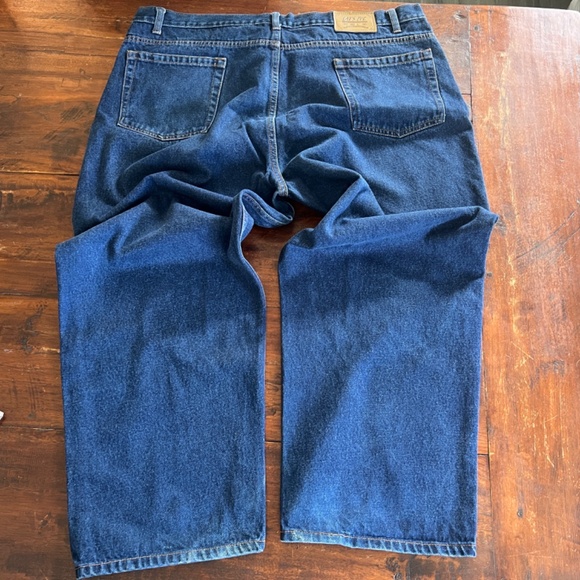 Men's CAT'S EYE Classic High Rise Straight Leg Dark Blue Denim Jeans 40x30 - Picture 2 of 6